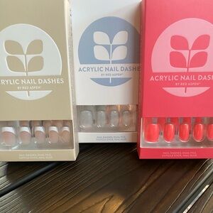 Acrylic Nail Dashes, 3 sets. Brand new in boxes.